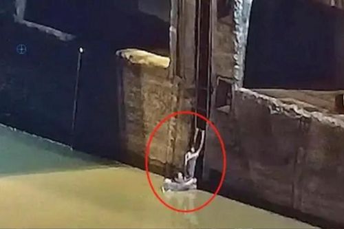 Nghẹt thở khoảnh khắc người đàn ông lao mình xuống sông cứu người tự tử