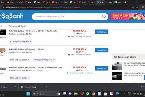 So sánh giá, giá tốt hôm nay 29/7/2023: Robot hút bụi lau nhà Xiaomi Dreame L10s Ultra ở đâu giá tốt?