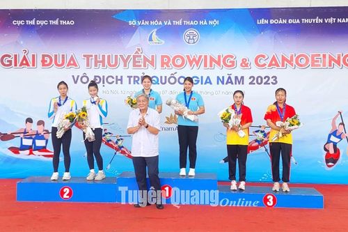 Tuyên Quang giành Huy chương Vàng tại Giải đua thuyền rowing và canoeing vô địch trẻ quốc gia