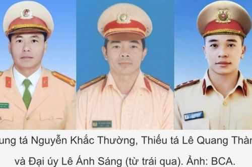 Truy thăng cấp bậc hàm đối với 3 Cảnh sát giao thông hy sinh trong vụ sạt lở đèo Bảo Lộc