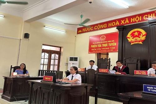 Huyện Triệu Sơn lần đầu tiên tổ chức xét xử theo hình thức trực tuyến 5 vụ án hình sự