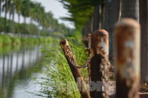 Người dân thấp thỏm đi qua đoạn kênh sạt lở, không có lan can ở ngoại thành Hà Nội