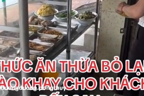 Bị 'tố' bỏ thức ăn thừa vào khay cho khách ăn, quán cơm nhận phạt 4 triệu đồng