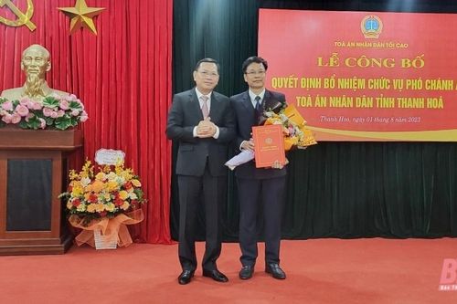 Công bố quyết định bổ nhiệm chức vụ Phó Chánh án Tòa án Nhân dân tỉnh Thanh Hóa