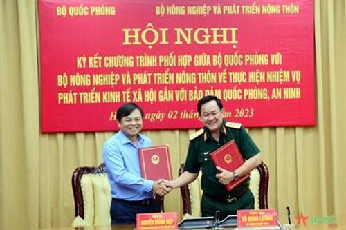 Bộ Quốc phòng và Bộ Nông nghiệp và Phát triển nông thôn ký kết chương trình phối hợp