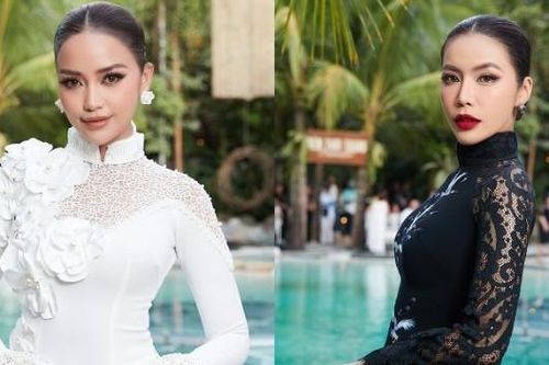 Ngọc Châu, Minh Tú đọ sắc trong trang phục áo dài màu đối lập