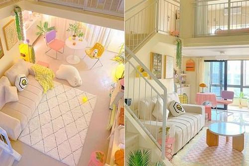Căn hộ 59m2 sở hữu gác lửng và có cách bố trí nội thất rất xinh