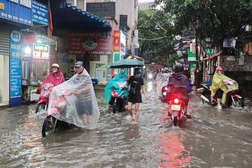 Cảnh báo ngập úng khu vực Hà Nội