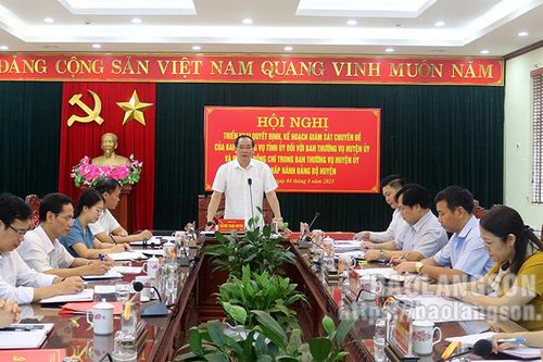 Công bố quyết định giám sát chuyên đề của Ban Thường vụ Tỉnh ủy tại Huyện ủy Lộc Bình