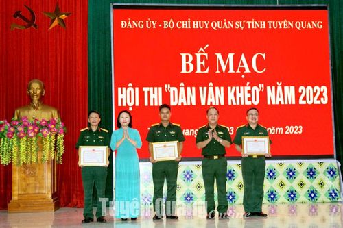 Ban CHQS huyện Sơn Dương đạt giải Nhất hội thi 'Dân vận khéo' năm 2023