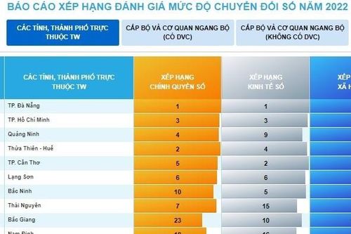 Chỉ số đánh giá chuyển đổi số năm 2022: Yên Bái xếp thứ 15/63