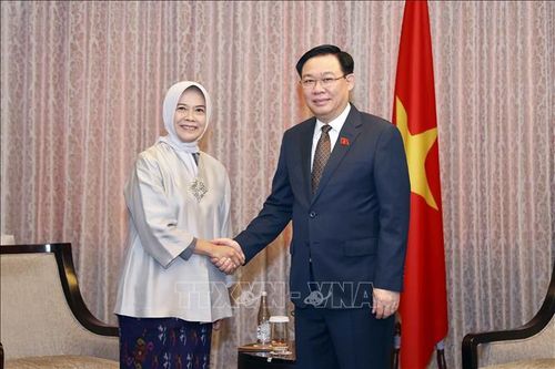 Chủ tịch Quốc hội Vương Đình Huệ tiếp Chủ tịch Ủy ban Kiểm toán Indonesia