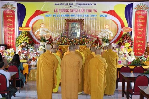 Bến Tre: Ban Trị sự GHPGVN tỉnh tưởng niệm 76 năm ngày Tổ sư Lê Khánh Hòa viên tịch (1947-2023)
