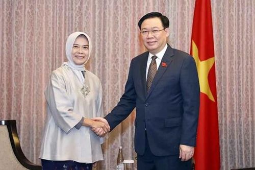 Chủ tịch Quốc hội Vương Đình Huệ tiếp Chủ tịch Ủy ban Kiểm toán Indonesia