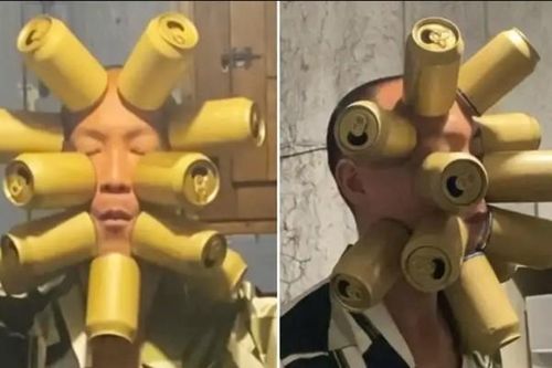 Kinh ngạc 'dị nhân' hút 11 chiếc lon trên mặt