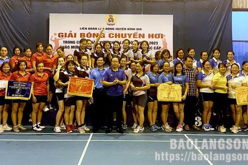 Bình Gia: 175 vận động viên tham gia giải bóng chuyền hơi công nhân, viên chức, lao động năm 2023