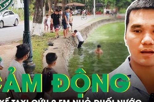 Cảm động hành động dũng cảm của tài xế xe taxi cứu sống 2 em nhỏ ngã xuống hồ