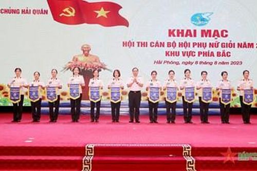 Phó đô đốc Trần Thanh Nghiêm dự khai mạc Hội thi cán bộ Hội Phụ nữ giỏi năm 2023 Quân chủng Hải quân khu vực phía Bắc