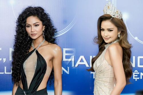 H'Hen Niê - Ngọc Châu khí chất ngút ngàn trên thảm đỏ Hoa hậu Hoàn vũ Việt Nam