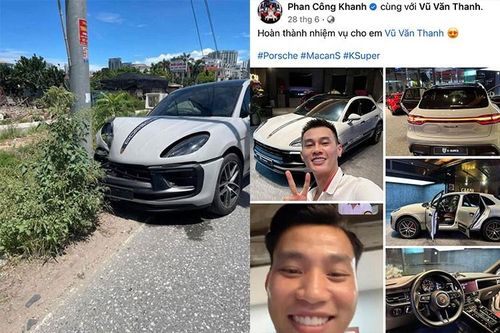 Porsche Macan S tiền tỷ của hậu vệ Văn Thanh gặp nạn 'nát đầu'