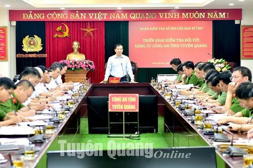 Đoàn kiểm tra 890 của Ban Bí thư làm việc với Viện KSND tỉnh và Công an tỉnh