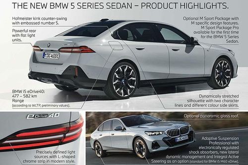 BMW 5-Series 2024 bán 'sát vách' Việt Nam, đấu Mercedes-Benz E-Class L