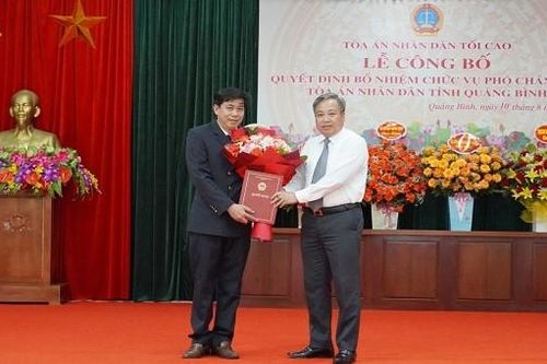 Bổ nhiệm Phó Chánh án TAND tỉnh Quảng Bình