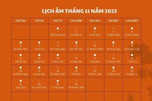 Tra cứu lịch âm tháng 11 năm 2023 và các ngày tốt, xấu