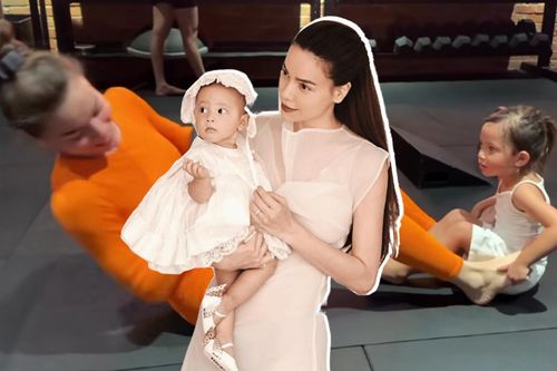 Ái nữ nhà Hồ Ngọc Hà giúp mẹ tập luyện giữ dáng, có con gái mát lòng mát dạ