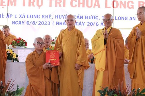 Long An: Bổ nhiệm Đại đức Thích Nguyên Tấn trụ trì chùa Long Bửu (H.Cần Đước)