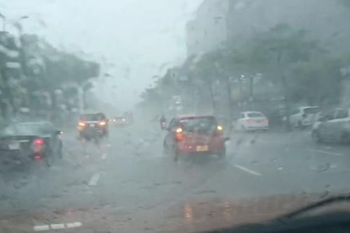 Trời mưa lớn, ô tô đồng loạt bật đèn khẩn cấp, đúng hay sai?