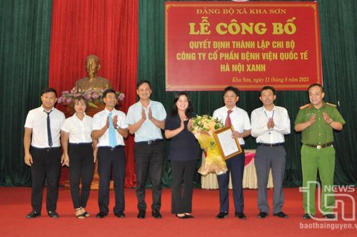 Công bố Quyết định thành lập Chi bộ Công ty CP Bệnh viện Quốc tế Hà Nội xanh