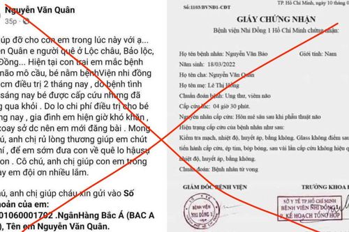 Cảnh báo tình trạng giả giấy tờ bệnh viện xin từ thiện