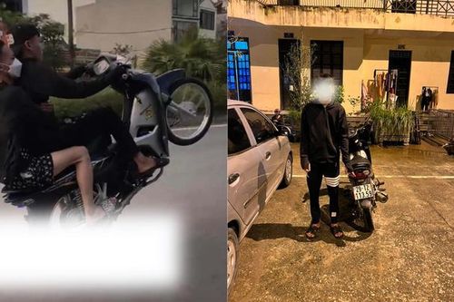 Xử lý 2 thanh niên tháo biển số, biểu diễn bốc đầu xe máy gây lo sợ nhiều người