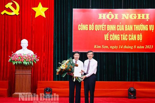 Đồng chí Chánh án TAND tỉnh được chỉ định giữ chức Bí thư Huyện ủy Kim Sơn