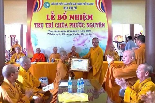 Trà Vinh: Lễ công bố, trao quyết định bổ nhiệm trụ trì chùa Phước Nguyên