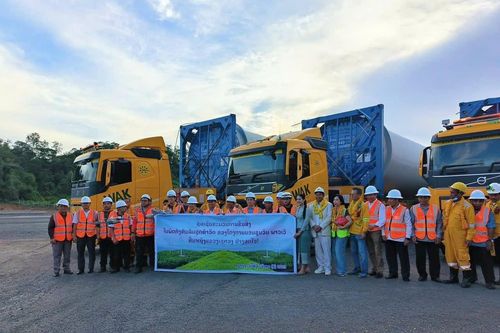 Dự án điện gió lớn nhất Đông Nam Á tại Lào bắt đầu lắp đặt những tua-bin đầu tiên