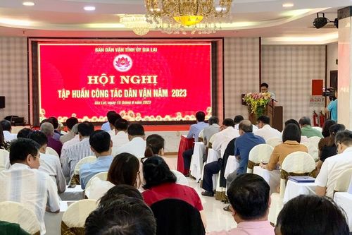 Ban Dân vận Tỉnh ủy Gia Lai tập huấn công tác dân vận năm 2023