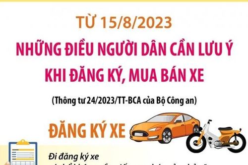 Những điều cần lưu ý khi đăng ký, mua bán xe từ 15/8