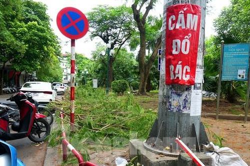 Cảnh nhếch nhác xuống cấp, phế thải bủa vây ở vườn hoa giữa Thủ đô