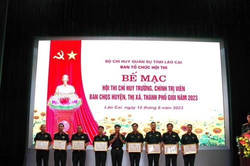 Ban Chỉ huy Quân sự huyện Bảo Thắng đạt giải Nhất tập thể hội thi chỉ huy trưởng, chính trị viên giỏi năm 2023