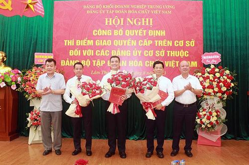 Thí điểm giao quyền cấp trên cơ sở đối với 3 Đảng bộ cơ sở thuộc Đảng bộ Tập đoàn Hóa chất Việt Nam