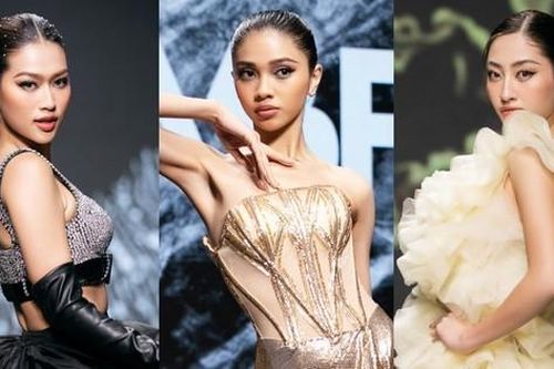 Á hậu Minh Kiên lần đầu trình diễn mở màn cùng dàn hậu đình đám, catwalk có tiến bộ?