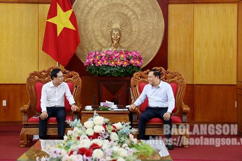 Chủ tịch UBND tỉnh Lạng Sơn tiếp và làm việc với Đoàn công tác của Tổ chức KFHI Hàn Quốc và Tổ hợp Samsung Việt Nam