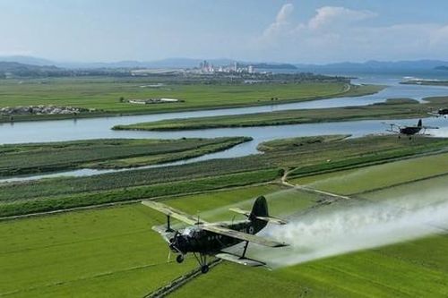 Ông Kim Jong-un lệnh cho máy bay quân sự phun thuốc bảo vệ mùa màng