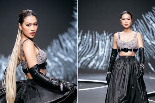 Hoa hậu Đoàn Thiên Ân khoe vẻ đẹp sắc sảo tại Vietnam Beauty Fashion Fest 5