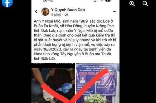 Thông tin bệnh nhân bị mổ lấy thận ở Đắk Lắk là sai sự thật