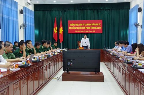 Thường trực Tỉnh ủy Điện Biên làm việc với Đảng ủy, Bộ Chỉ huy BĐBP tỉnh
