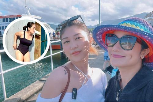 Cát Tường khoe body với bikini, tự tin tạo dáng giống hệt ái nữ 19 tuổi