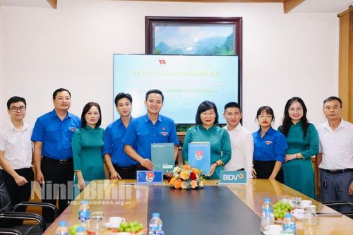 Ký kết thỏa thuận hợp tác giữa Tỉnh đoàn và Ngân hàng BIDV Ninh Bình